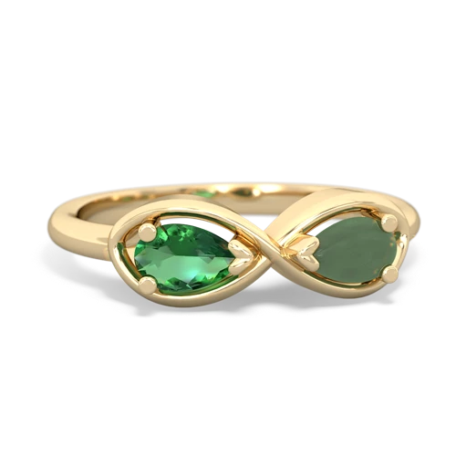 lab emerald-jade infinity ring