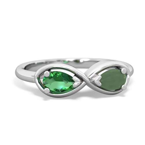 lab emerald-jade infinity ring
