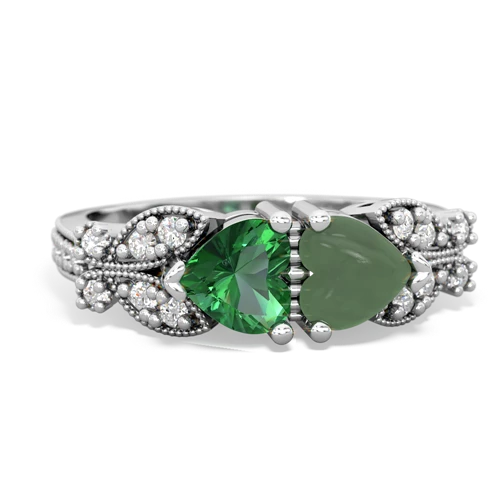 lab emerald-jade keepsake butterfly ring