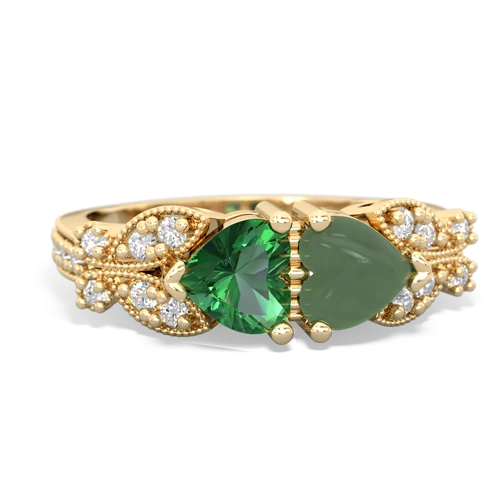 lab emerald-jade keepsake butterfly ring