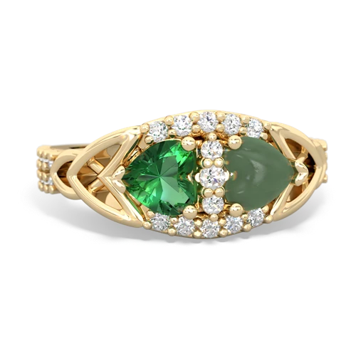 lab emerald-jade keepsake engagement ring