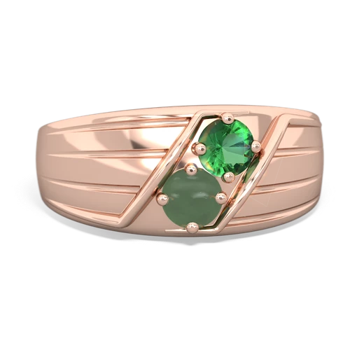 lab emerald-jade mens ring