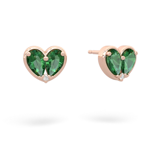lab emerald-lab emerald one heart earrings