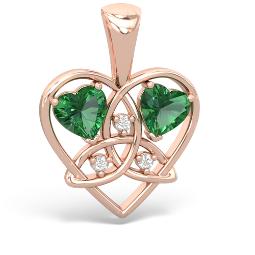 lab emerald-lab emerald celtic heart pendant