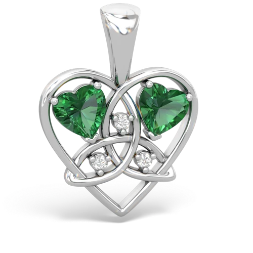 lab emerald-lab emerald celtic heart pendant