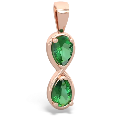 Lab Emerald Lab Created Emerald with Lab Created Emerald Infinity pendant Pendant