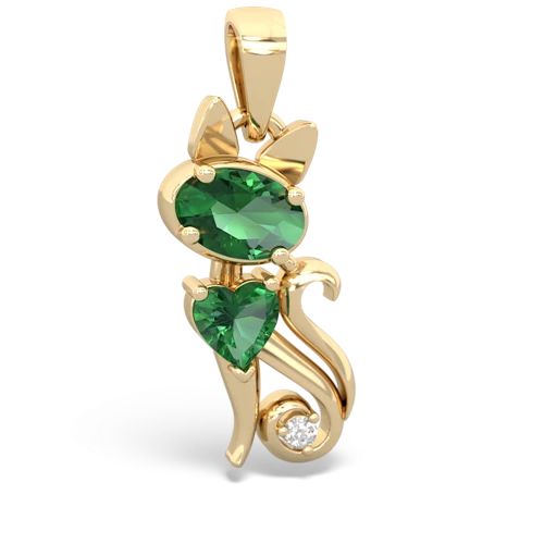 lab emerald-lab emerald kitten pendant