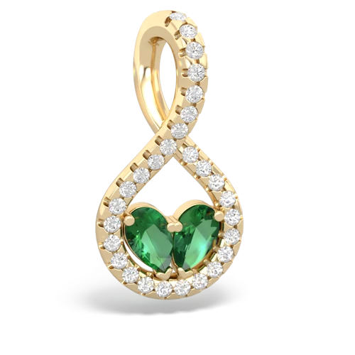 Lab Emerald Lab Created Emerald with Lab Created Emerald PavÃ© Twist pendant Pendant