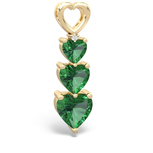 Lab Emerald Lab Created Emerald with Lab Created Emerald and Genuine Fire Opal Past Present Future pendant Pendant