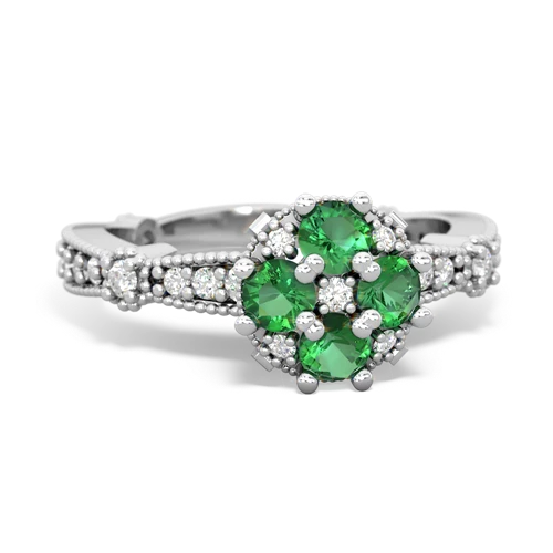 lab emerald-lab emerald art deco engagement ring