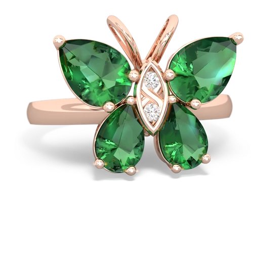 lab emerald-lab emerald butterfly ring