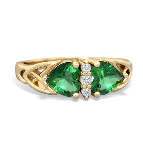 Lab Emerald Lab Created Emerald with Lab Created Emerald Celtic Trinity Knot ring Ring