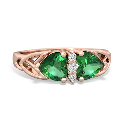 lab emerald-lab emerald celtic ring