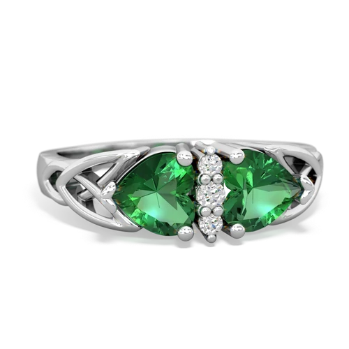 lab emerald-lab emerald celtic ring
