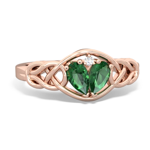 Lab Emerald Lab Created Emerald with Lab Created Emerald Celtic Love Knot ring Ring