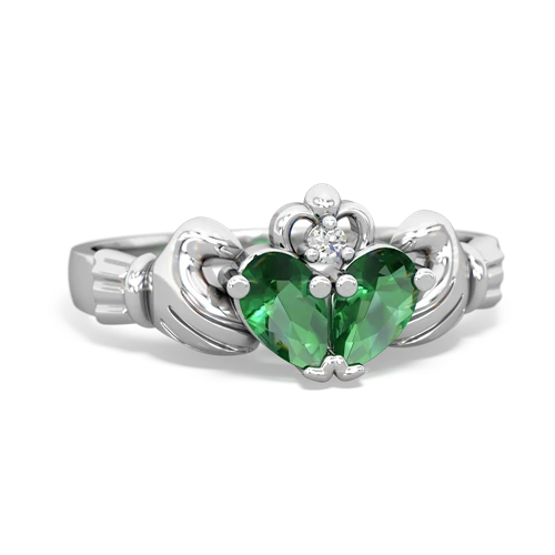 lab emerald-lab emerald claddagh ring