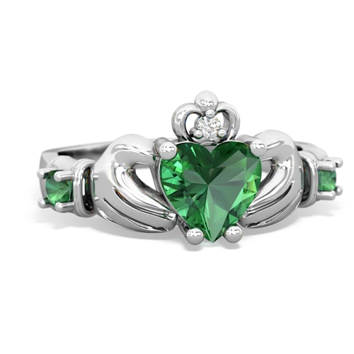 lab emerald-lab emerald claddagh ring