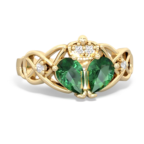 lab emerald-lab emerald claddagh ring