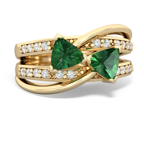 Lab Emerald Lab Created Emerald with Lab Created Emerald Bowtie ring Ring