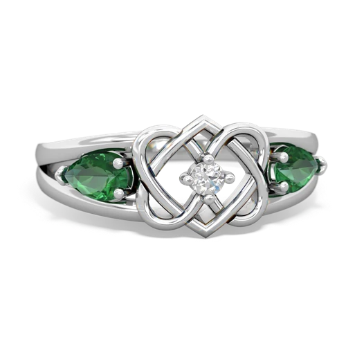 lab emerald-lab emerald double heart ring