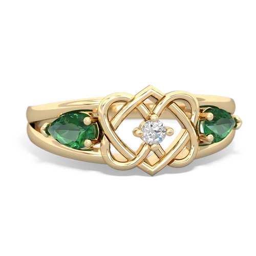 lab emerald-lab emerald double heart ring