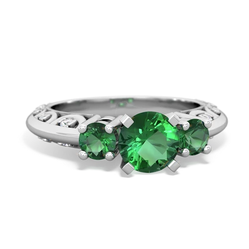 lab emerald-lab emerald engagement ring