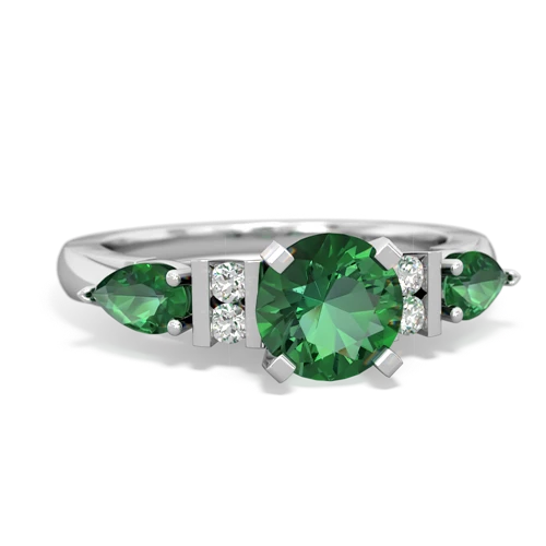 opal-lab emerald engagement ring