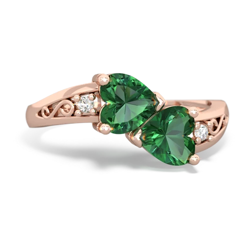 lab emerald-lab emerald filligree ring