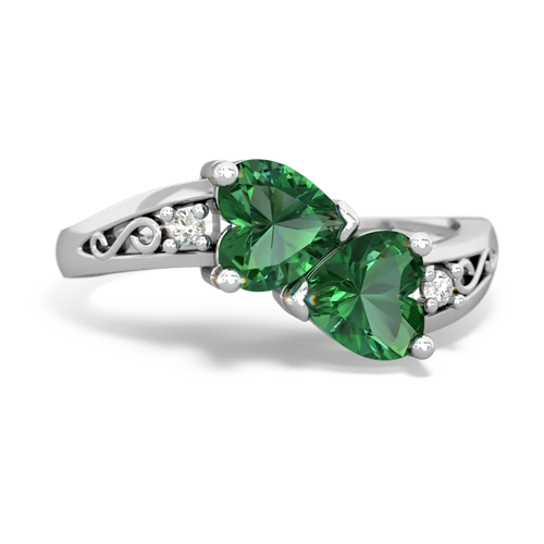 lab emerald-lab emerald filligree ring