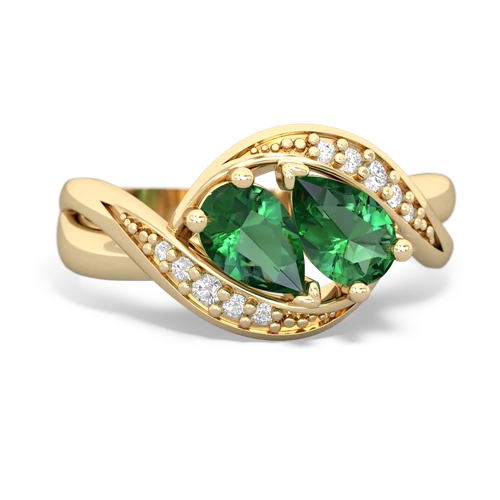 Lab Emerald Lab Created Emerald with Lab Created Emerald Summer Winds ring Ring