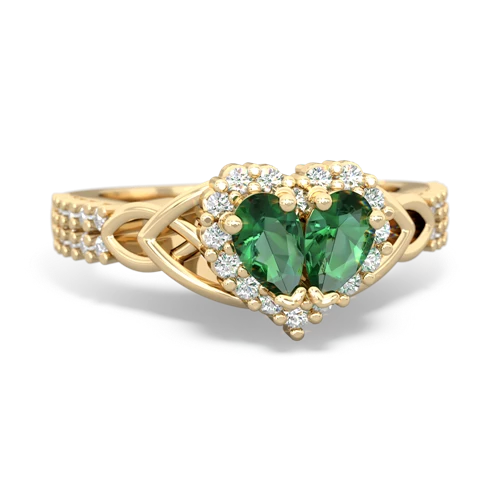 Lab Emerald Lab Created Emerald with Lab Created Emerald Celtic Knot Engagement ring Ring