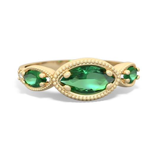 emerald-onyx milgrain marquise ring