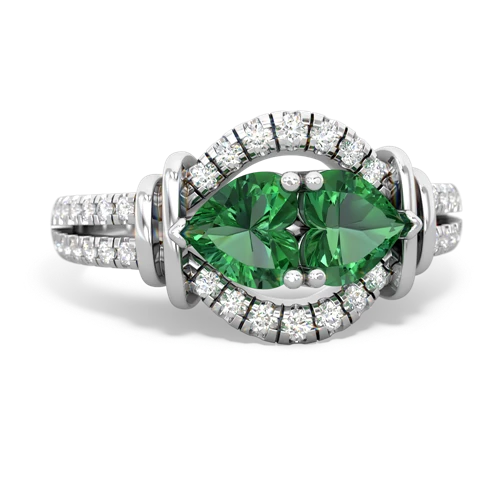lab emerald-lab emerald pave keepsake ring