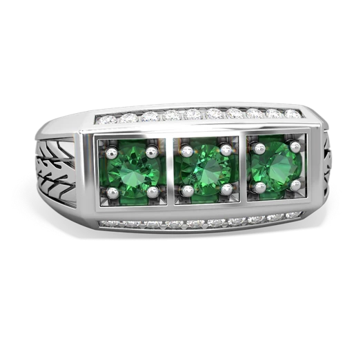 lab emerald-lab emerald three stone ring