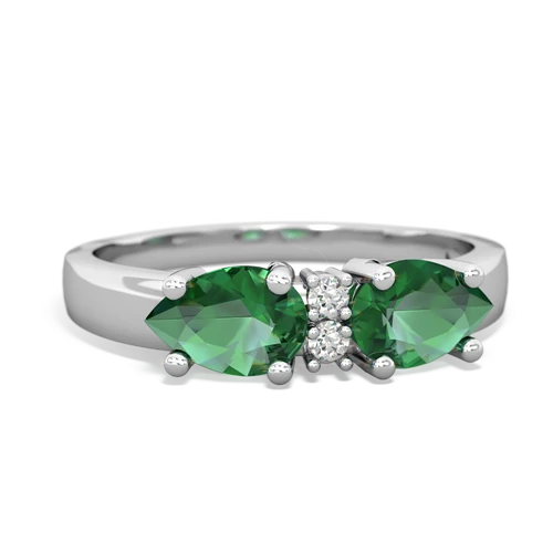 Lab Emerald Lab Created Emerald with Lab Created Emerald Pear Bowtie ring Ring