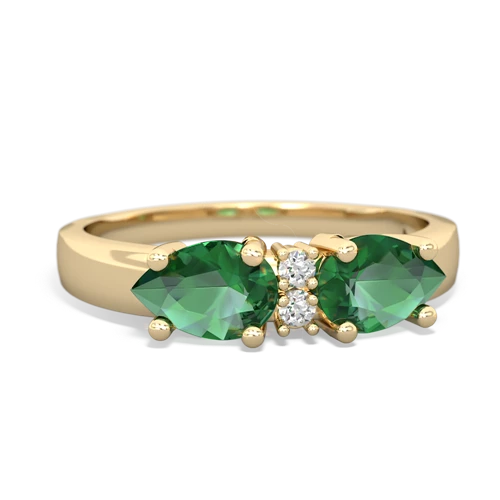 Lab Emerald Lab Created Emerald with Lab Created Emerald Pear Bowtie ring Ring