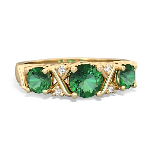 Lab Emerald Lab Created Emerald with Lab Created Emerald and Genuine Citrine Hugs and Kisses ring Ring