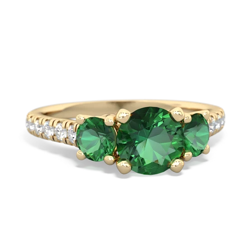 Lab Emerald Lab Created Emerald with Lab Created Emerald and  Pave Trellis ring Ring