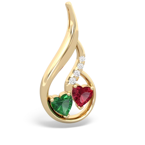 lab emerald-lab ruby keepsake swirl pendant