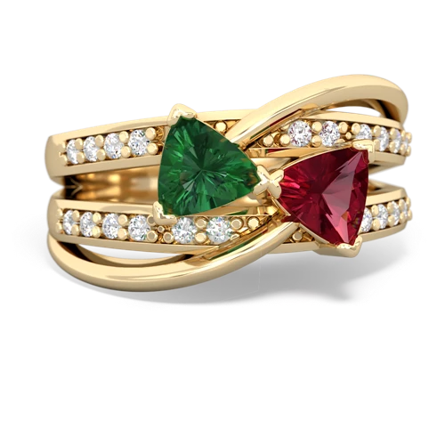 lab emerald-lab ruby couture ring