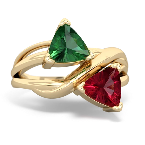 lab emerald-lab ruby filligree ring