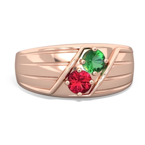 lab emerald-lab ruby mens ring