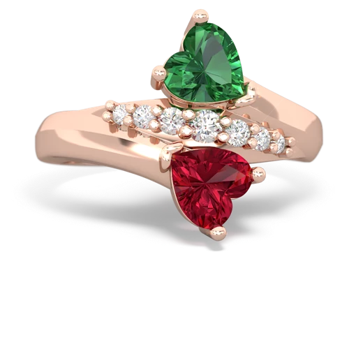 lab emerald-lab ruby modern ring