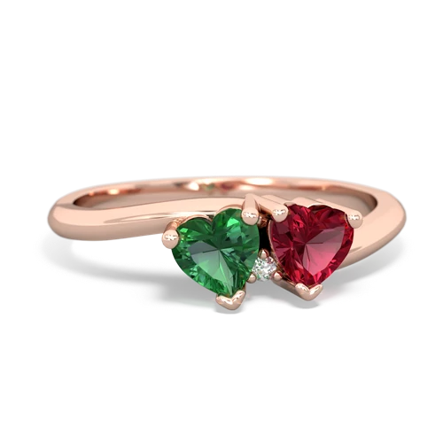 lab emerald-lab ruby sweethearts promise ring