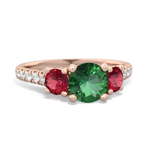 lab emerald-lab ruby trellis pave ring