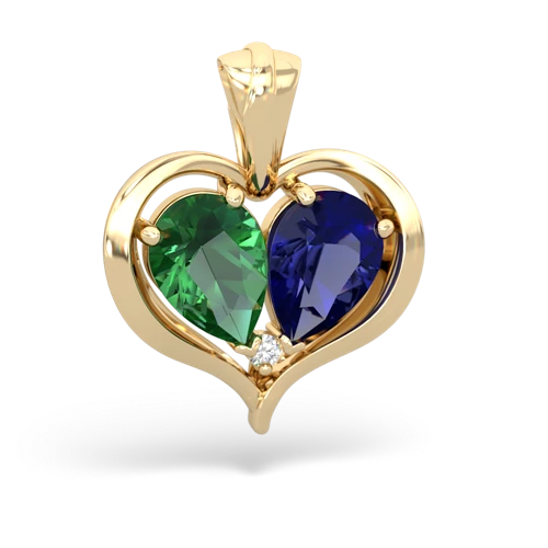 Lab Emerald Lab Created Emerald with Lab Created Sapphire Two Become One pendant Pendant