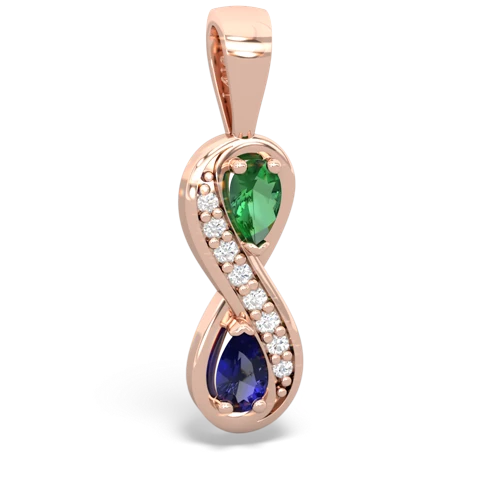 lab emerald-lab sapphire keepsake infinity pendant