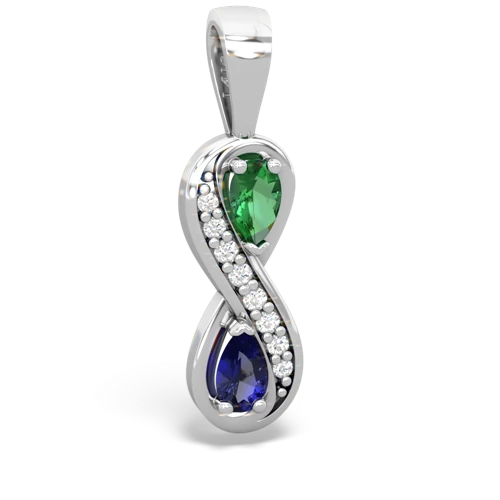 Lab Emerald Lab Created Emerald with Lab Created Sapphire Keepsake Infinity pendant Pendant
