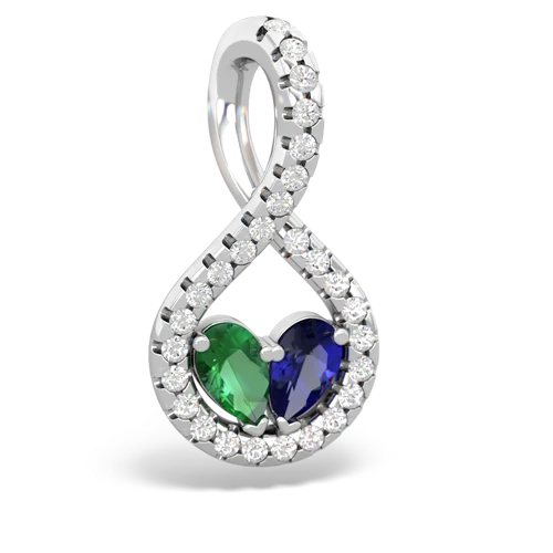 Lab Emerald Lab Created Emerald with Lab Created Sapphire PavÃ© Twist pendant Pendant
