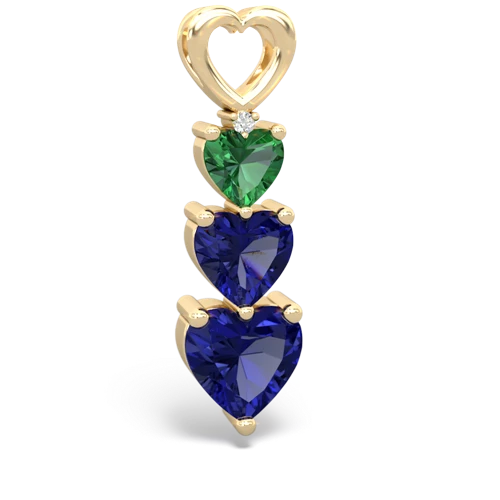 Lab Emerald Lab Created Emerald with Lab Created Sapphire and Genuine Pink Tourmaline Past Present Future pendant Pendant